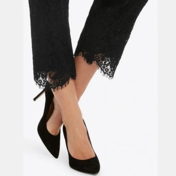 Draper James Belle Meade Black Pull On Lace Pant Size M NWT Ankle Length - Picture 2 of 14
